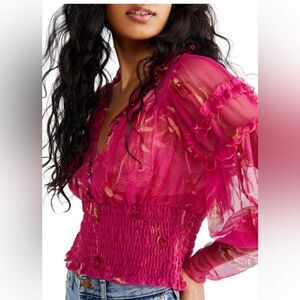 NWT Free People Time For Shine Cropped Blouse